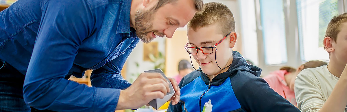 boy doing crafts